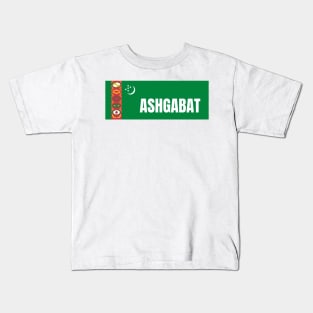 Ashgabat City in Turkmenistan Flag Kids T-Shirt